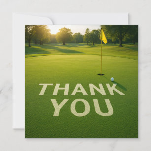 Golf Ball mit Wort danke, dass er grün Dankeskarte