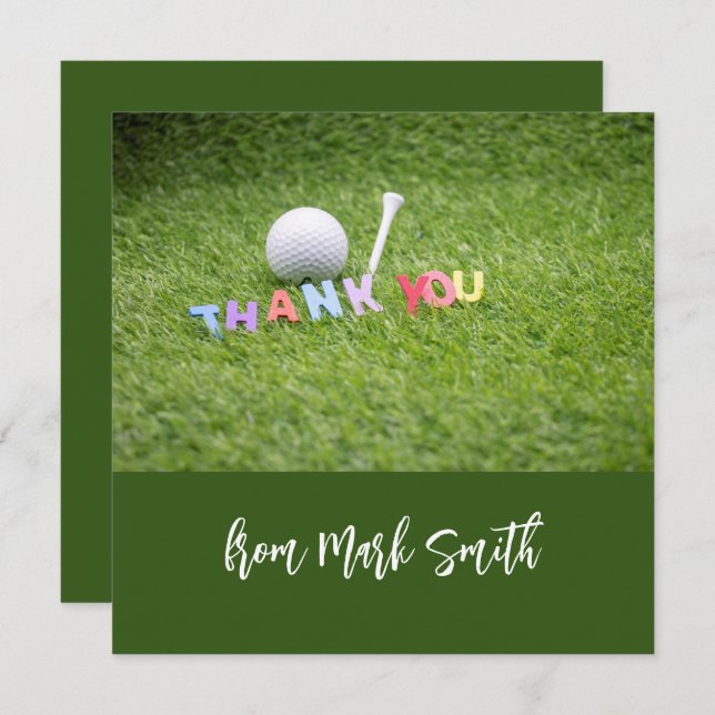 Golf Ball mit Wort Danke für Golfer (Vorne/Hinten)