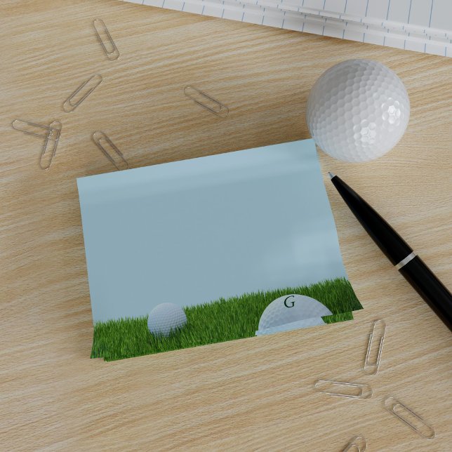 Golf Ball Monogram Blue Green Post - Anmerkungen Post-it Klebezettel (Golf Ball Monogram Blue Green Post it Notes with space for your initials)