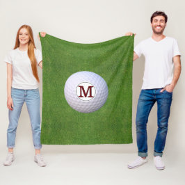 Golf Ball Monogram Golfer Grüntöne Turm Fleecedecke