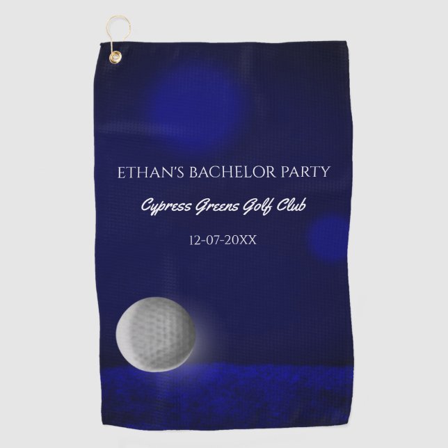 Golf Ball Navy Blue Golfplatz Bachelor Party Golfhandtuch (Vorderseite)