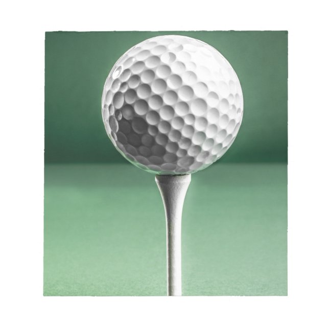 Golf Ball on T-Shirt Notizblock (Vorderseite)