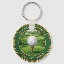 Golf Ball On Tee Premium Keychain Schlüsselanhänger