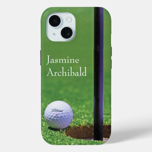 Golf ball on the edge of cup Close-up Personalize Case-Mate iPhone Hülle (Rückseite)