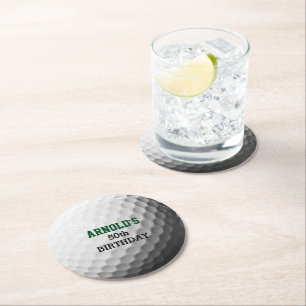 Golf Ball Party Runder Pappuntersetzer