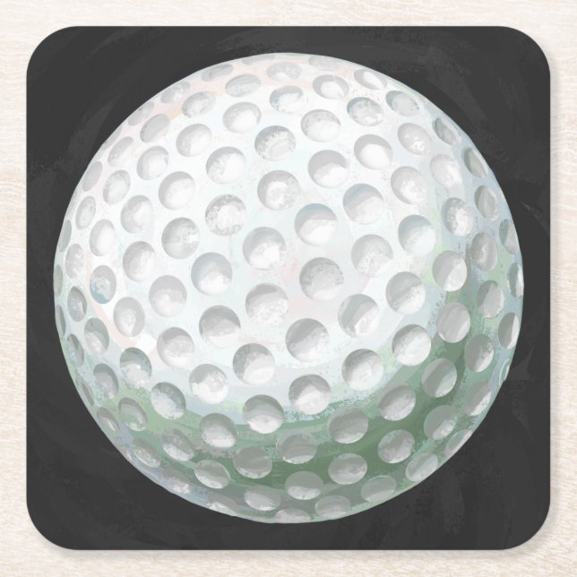 Golf Ball Rechteckiger Pappuntersetzer (Vorderseite)