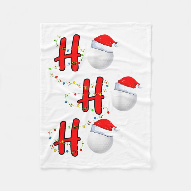Golf Ball Santa Hat Ho Ho Ho Men Women Christmas X Fleecedecke (Vorderseite)