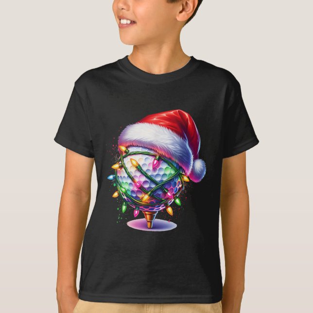 Golf Ball Santa Hat Men Womens Christmas Golfing X T-Shirt (Vorderseite)