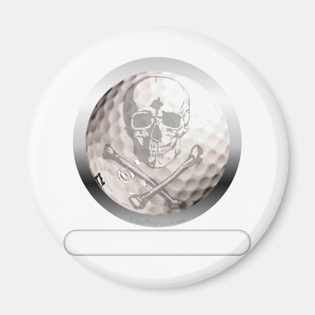 Golf Ball Skull und Crossbones Magnet (Vorne)