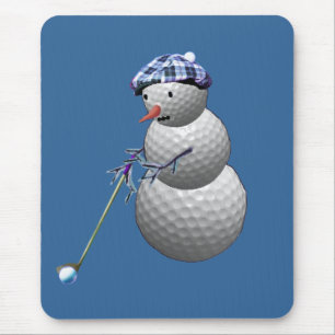 Golf Ball Snowman Mousepad