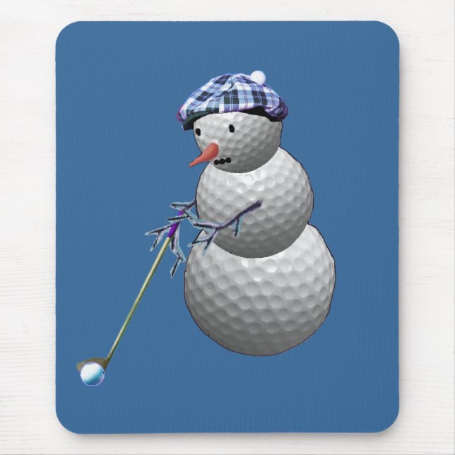 Golf Ball Snowman Mousepad (Vorne)