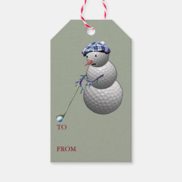 Golf Ball Snowman Weihnachten Geschenkanhänger
