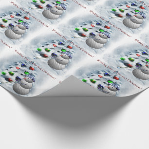 Golf Ball Snowman Weihnachten Geschenkpapier
