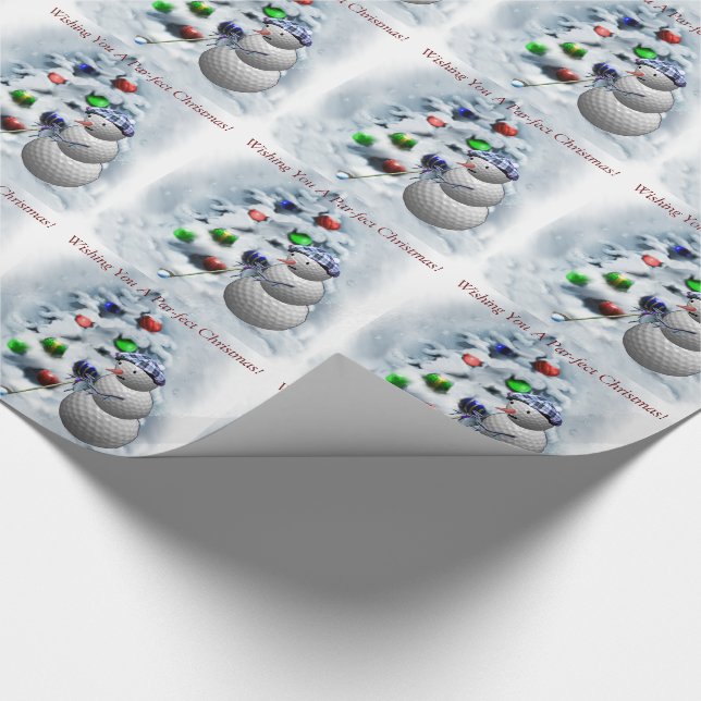 Golf Ball Snowman Weihnachten Geschenkpapier (Ecke)