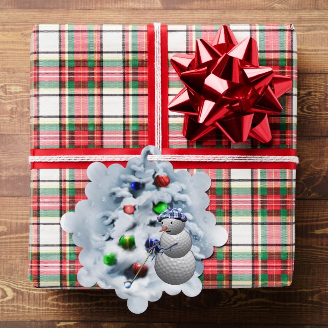 Golf Ball Snowman Weihnachten Ornament Karte (Insitu (Geschenk))