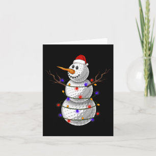 Golf Ball Snowman Weihnachtsbeleuchtung Funny Snow Karte