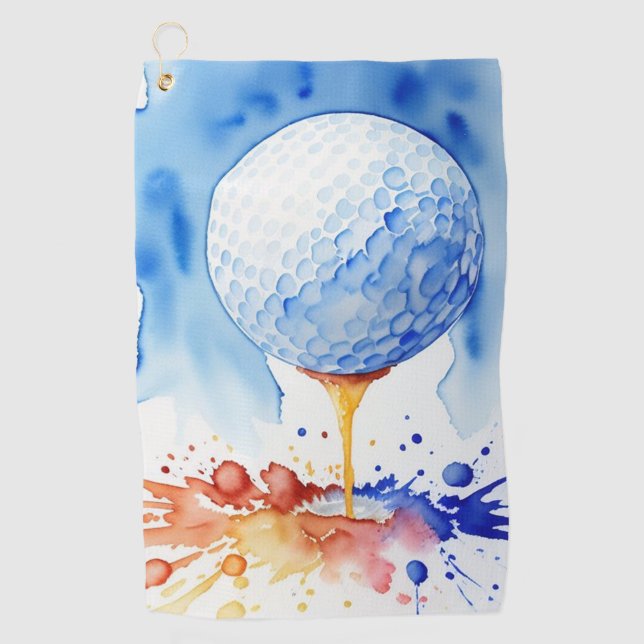 Golf Ball Splash Golf Handtuch (Vorderseite)