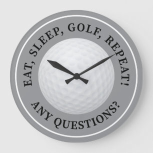 Golf Ball Sports Golf Zitat Modernes, trendiges Gr Große Wanduhr