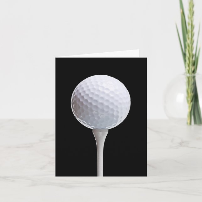 Golf Ball & T-Shirt auf Schwarz - Maßgeschneiderte Karte (Vorderseite)