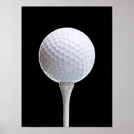 Golf Ball & T-Shirt auf Schwarz - Maßgeschneiderte Poster