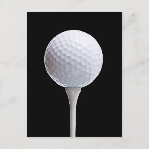 Golf Ball & T-Shirt auf Schwarz - Maßgeschneiderte Postkarte