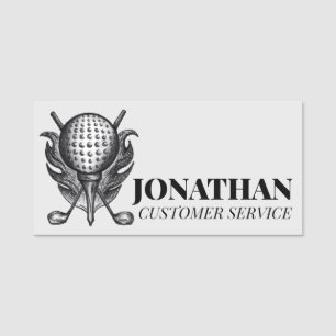 Golf Ball T-Shirt Clubs Wohltätigkeit Turnier mit Namensschild