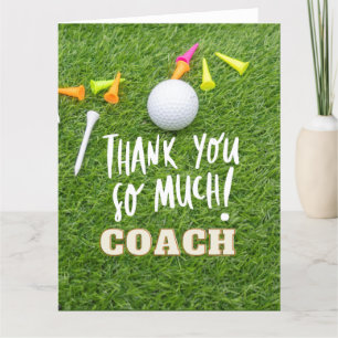 Golf Ball & Tee Dank so viel Coach für Golfer Dankeskarte