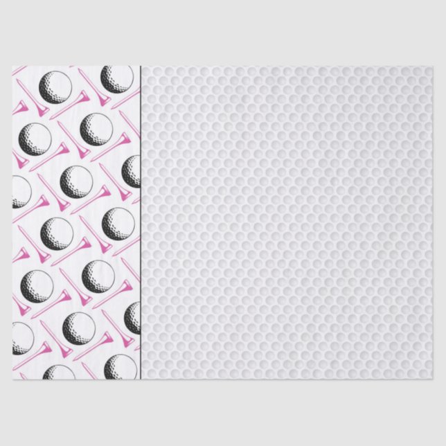 Golf Ball Tee pinkfarbene weiße Desseln Klassiker  Seidenpapier (Vorderseite)
