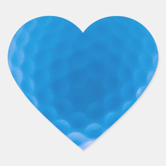 Golf Ball Textur Dimples Arctic Blue Herz-Aufkleber (Vorderseite)