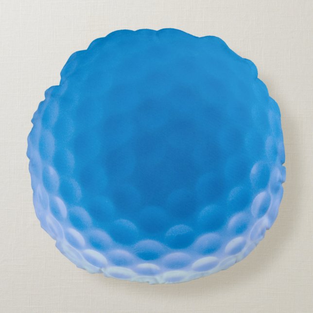 Golf Ball Textur Dimples Arctic Blue Rundes Kissen (Vorderseite)