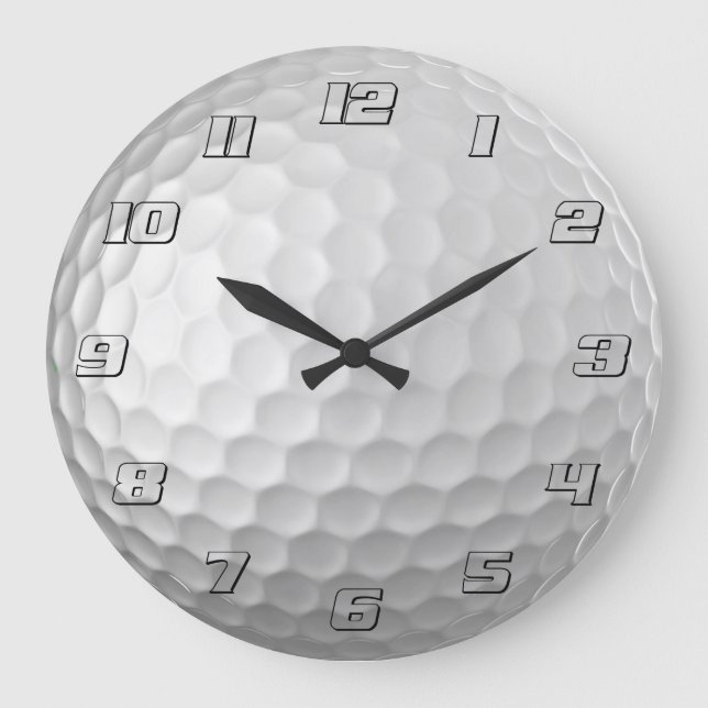 Golf Ball Textur Große Wanduhr (Vorderseite)