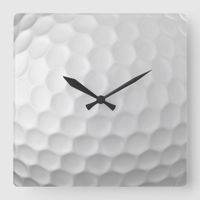 Golf Ball Textur Quadratische Wanduhr (Vorderseite)