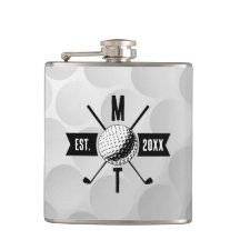 Golf Ball Texture & Club Initial Monogram