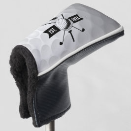 Golf Ball Texture & Club Initial Monogram Headcover