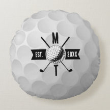 Golf Ball Texture & Club Initial Monogram