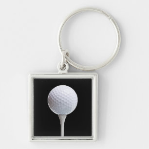 Golf-Ball u. T-Shirt auf Schwarzem - Schlüsselanhänger