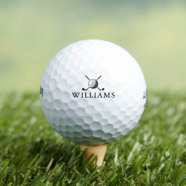 Golf Ball und Clubs Personalisierter Name (Insitu T-Shirt)