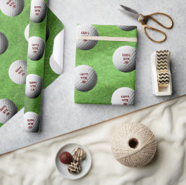 Golf Ball und Fairway Personalisiert Wrapping Pape Geschenkpapier