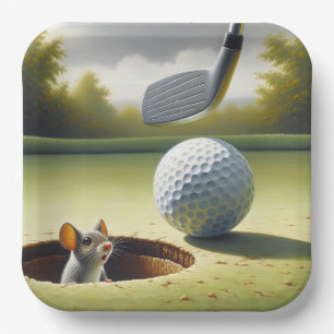 Golf Ball und Maus Pappteller