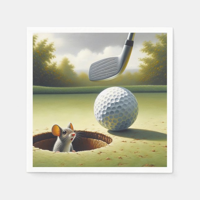 Golf Ball und Maus Serviette (Vorderseite)