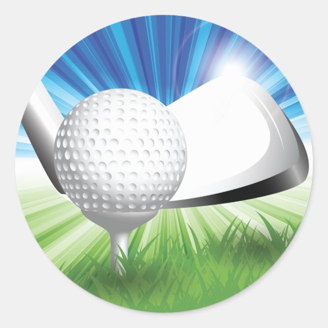 Golf-Ball und T-Shirt-Sticker Runder Aufkleber (Vorderseite)