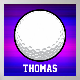 Golf Ball; Violet Blue und Magenta Poster