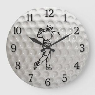 Golf Ball Wall Uhr mit Zahlen und Golfer