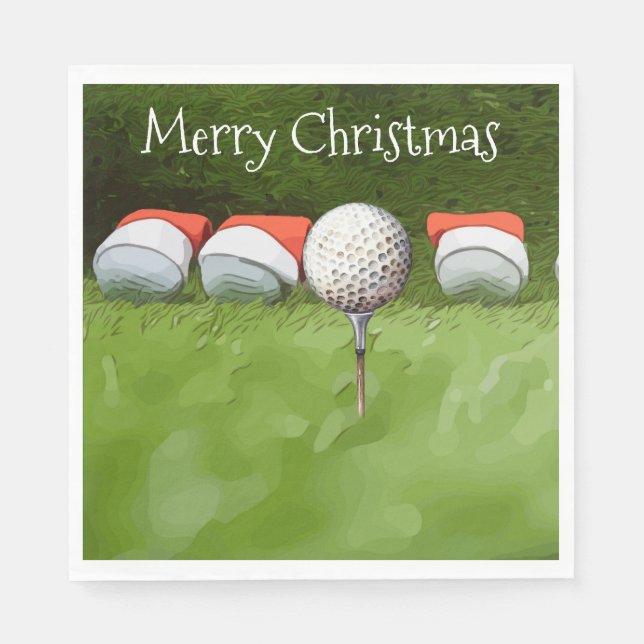 Golf Ball Weihnachten mit vielen Ball Golfer Serviette (Vorderseite)