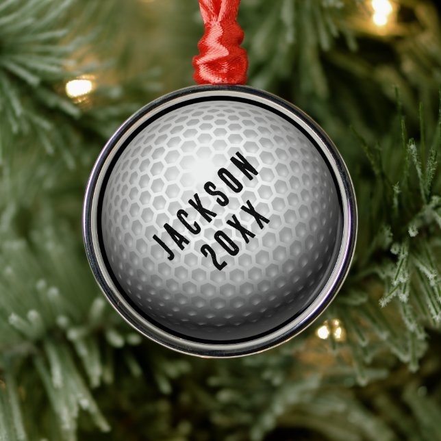 Golf Ball Weihnachten Ornament Aus Metall (Baum)