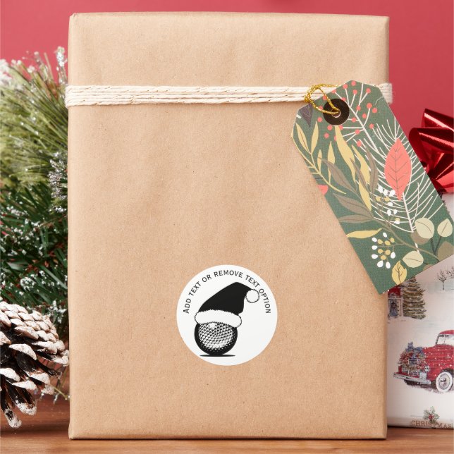 Golf Ball Weihnachten Runder Aufkleber (Feiertag)