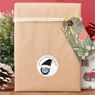 Golf Ball Weihnachten Runder Aufkleber