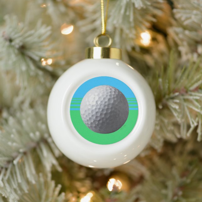 Golf Ball Weihnachtsball Keramik Kugel-Ornament (Baum)