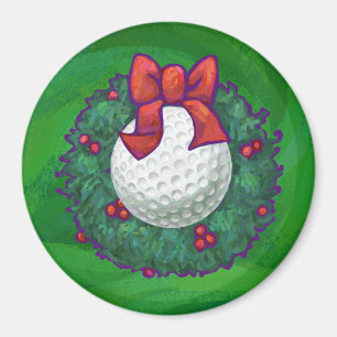 Golf Ball Weihnachtsfeier auf Green Magnet