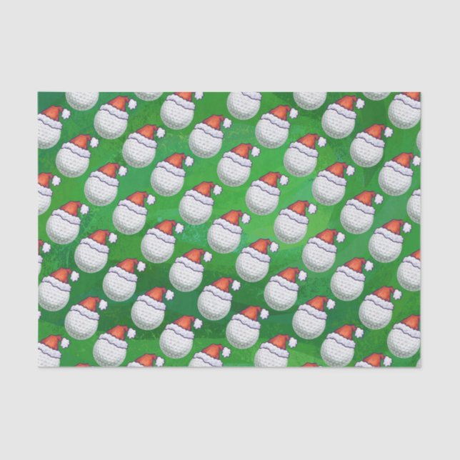 Golf Ball Weihnachtshäuser auf Green Seidenpapier (Vorderseite)